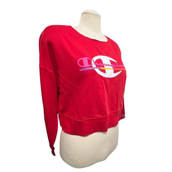 Champion Moisture Wicking Standard Fit Long Sleeve Cropped Oversized Sweatshirt - Picture 2 of 9